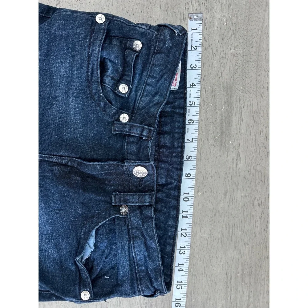 True Religion Boys Relaxed Slim Distressed Dark Wash Denim Jeans Size 16